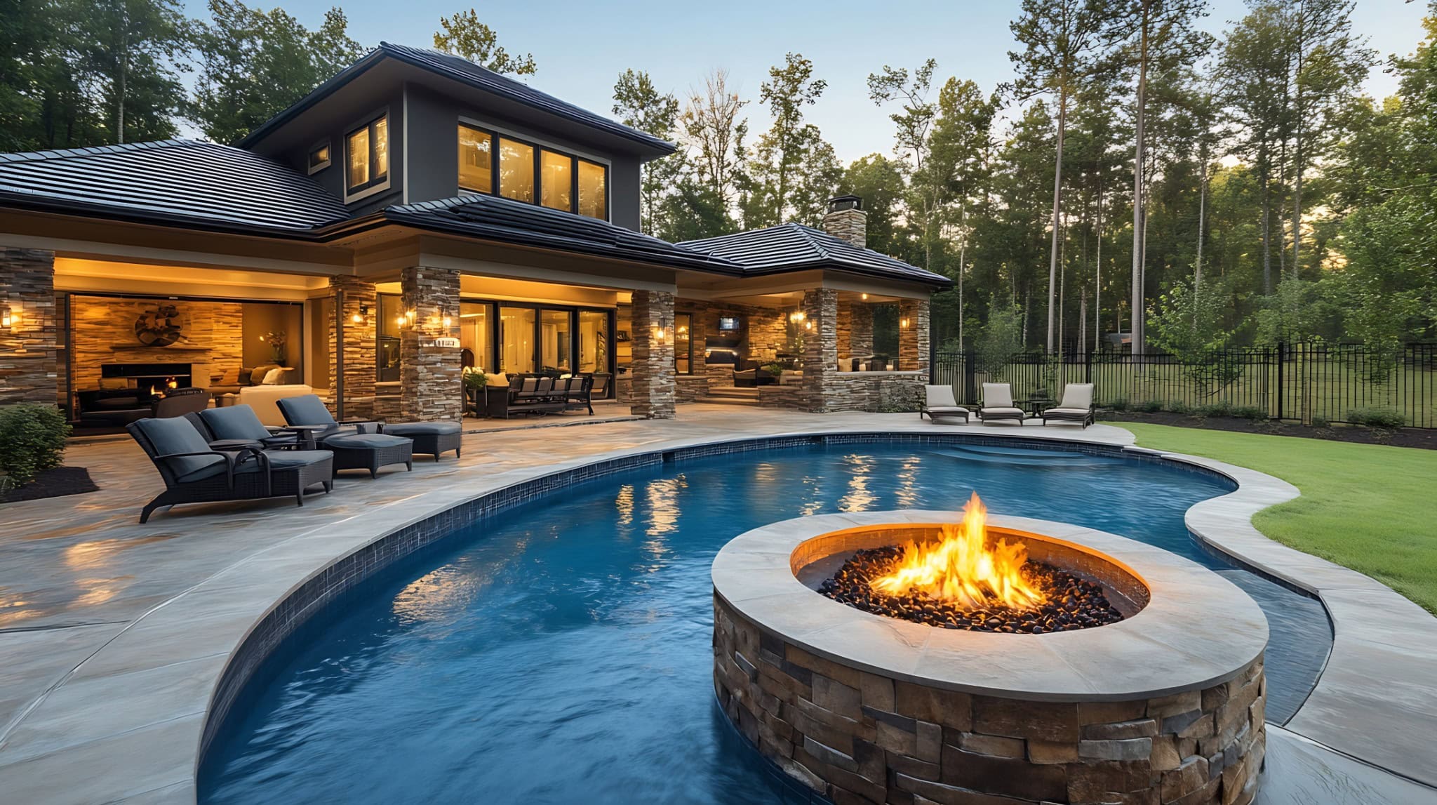 custom-pool-with-firepit-and-outdoor-living-space
