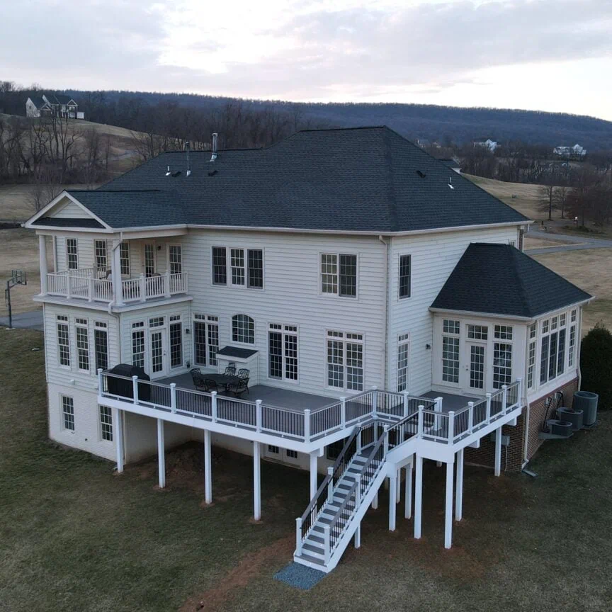 Elevated deck on a custom home - a real project built by Battlefield Decks & Patios